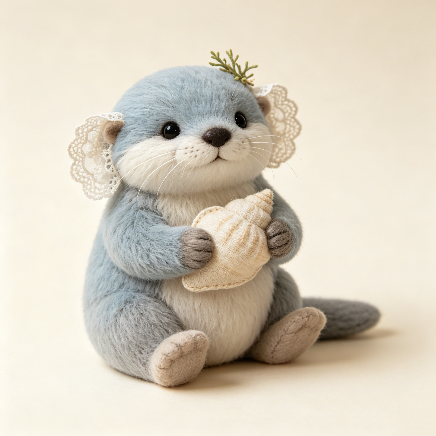 Lace Ear Seashell Otter Plush