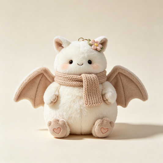 Knit Scarf White Bat