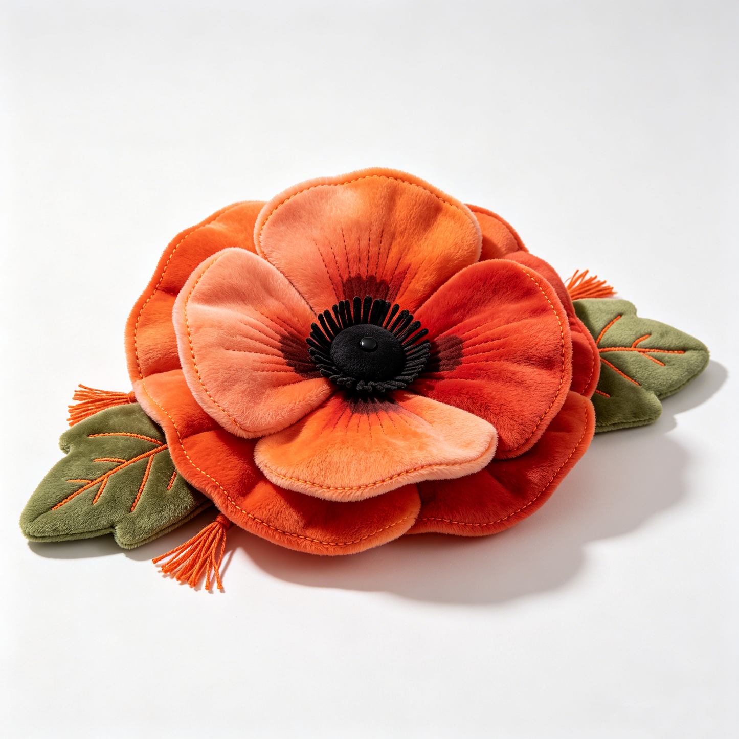 Gradient Orange Poppy Soft Plush Throw Pillow