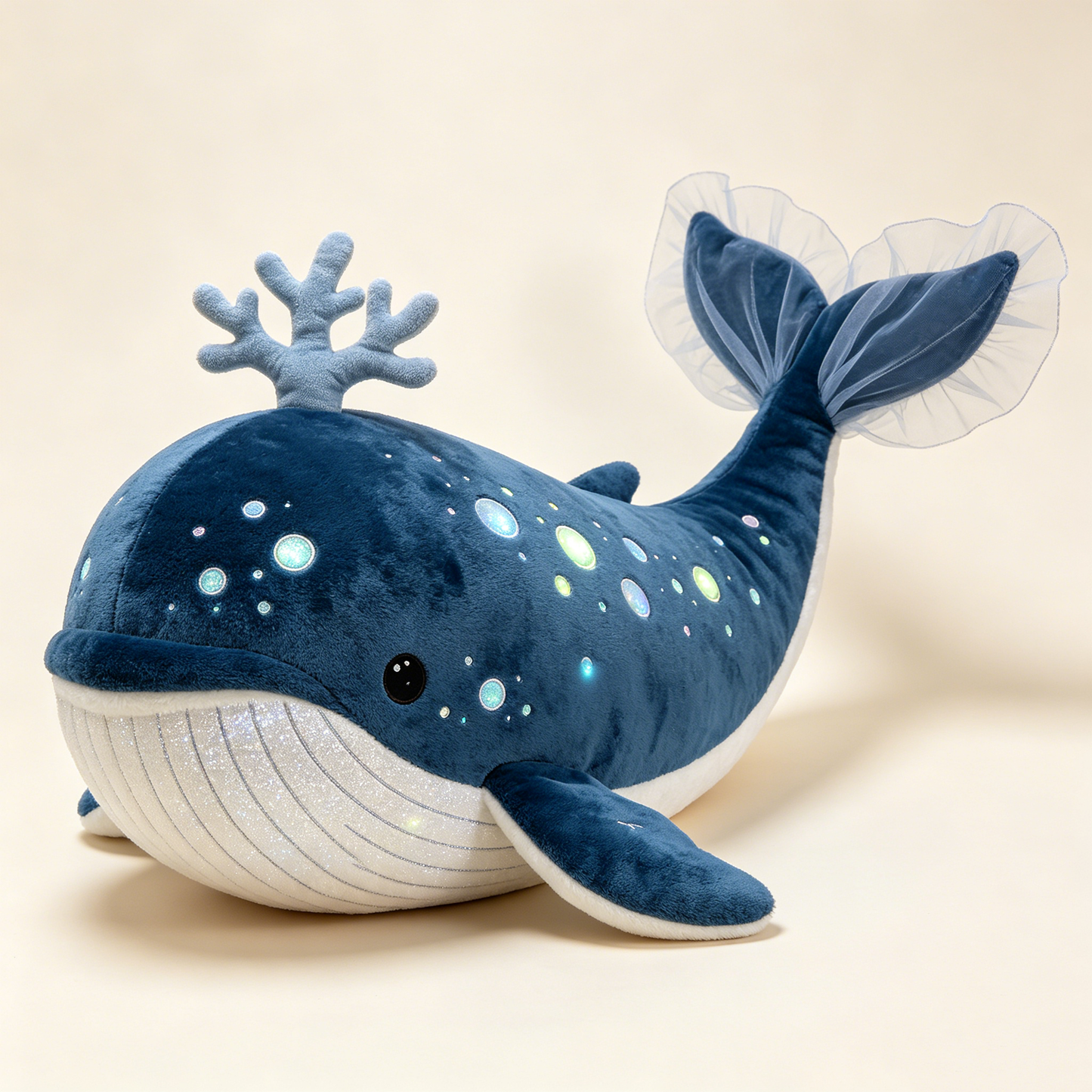 Glitter Bubble Deep Sea Whale Hug Pillow