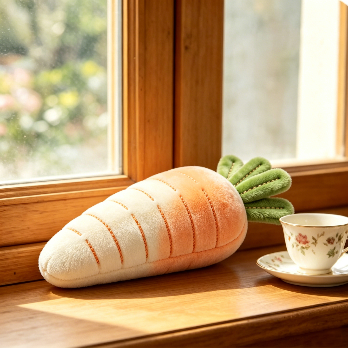 Pastel Gradient Orange Carrot Soft Stuffed Plush
