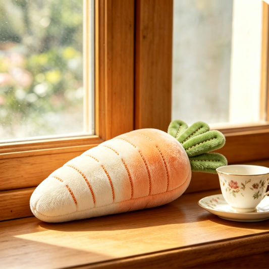 Pastel Gradient Orange Carrot Soft Stuffed Plush