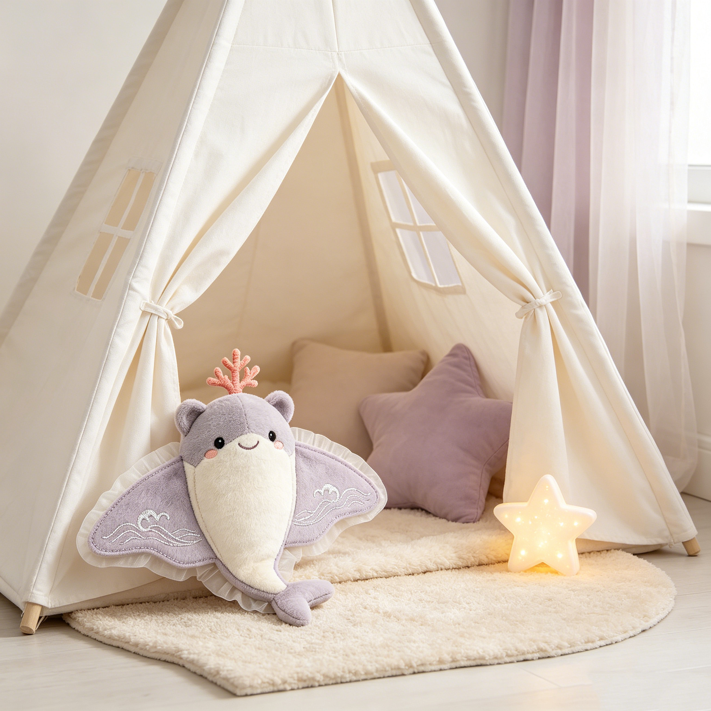 Purple Manta Ray Plush