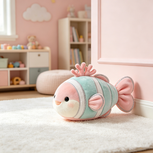 Pastel Stripe Coral Fish Stuffed Plush Toy