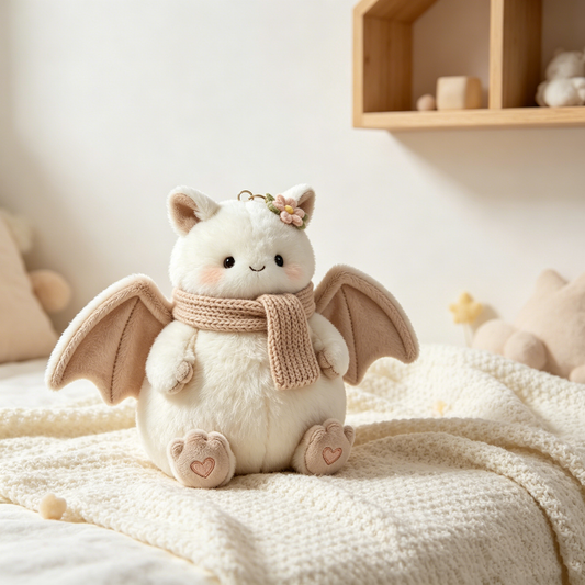 Knit Scarf White Bat