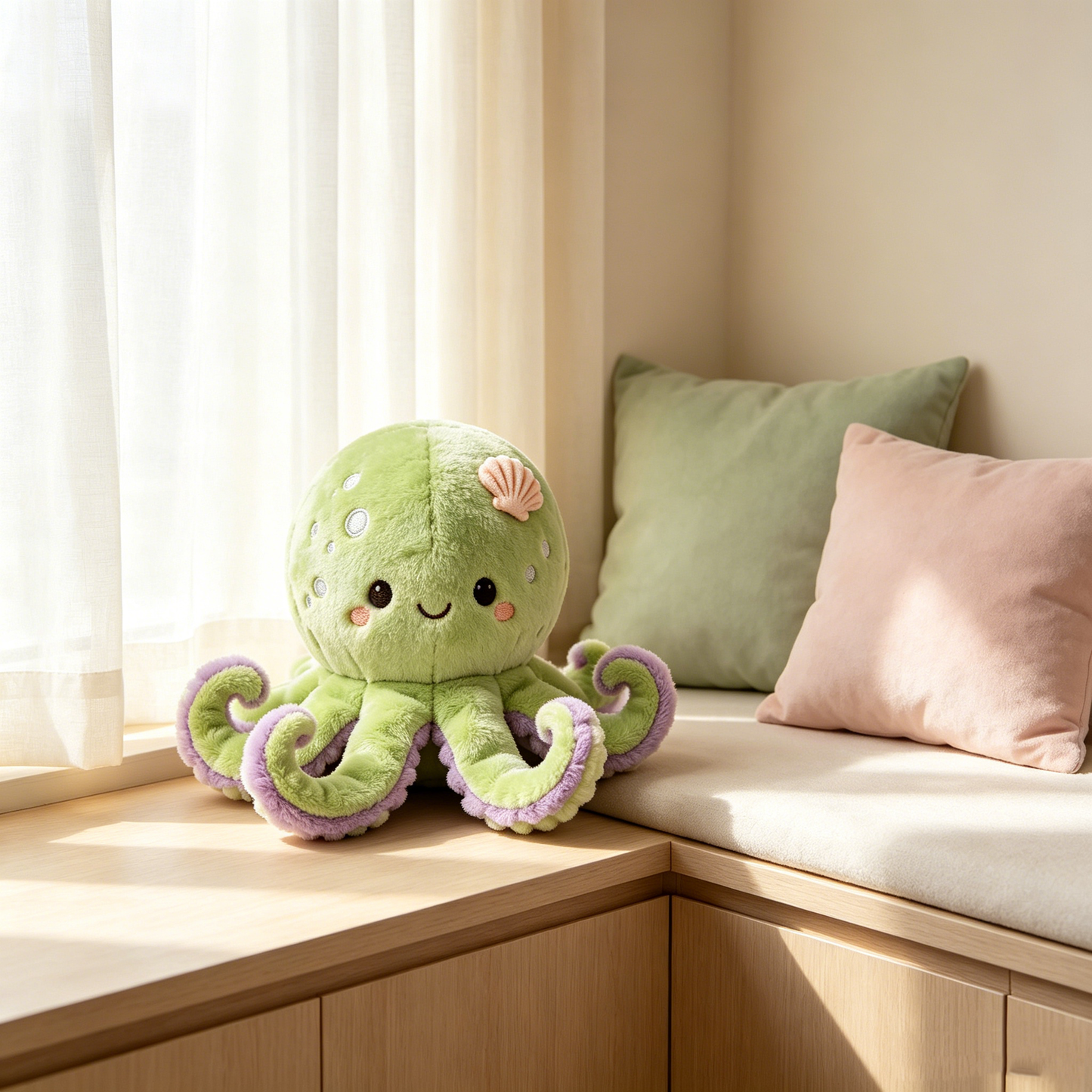 Mint Green Cute Octopus Stuffed Plush