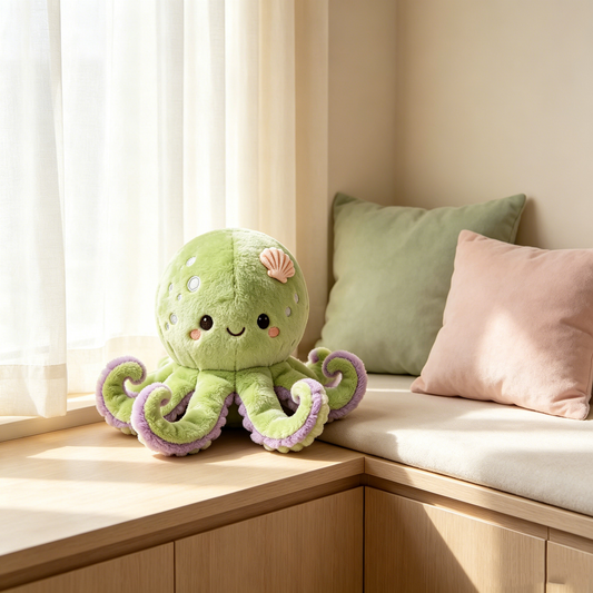 Mint Green Cute Octopus Stuffed Plush