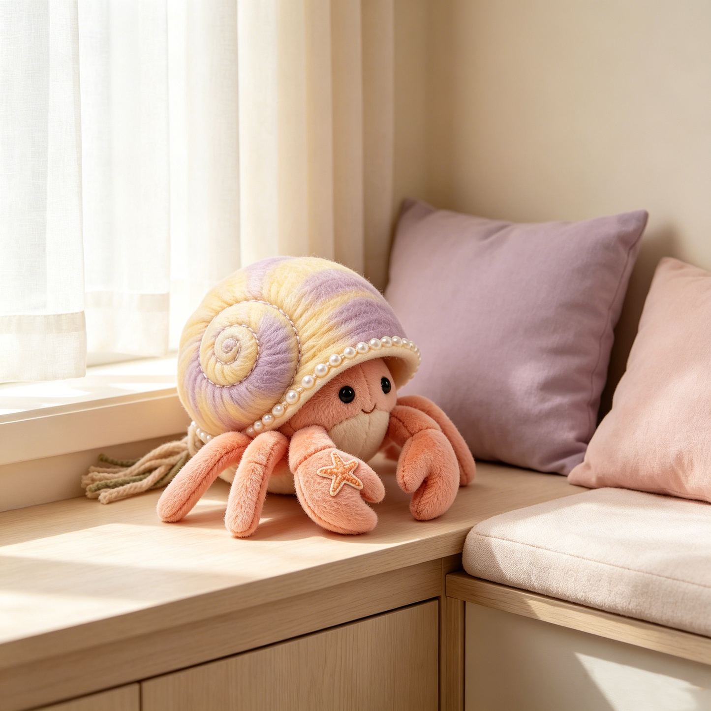 Gradient Shell Hermit Crab Stuffed Plush