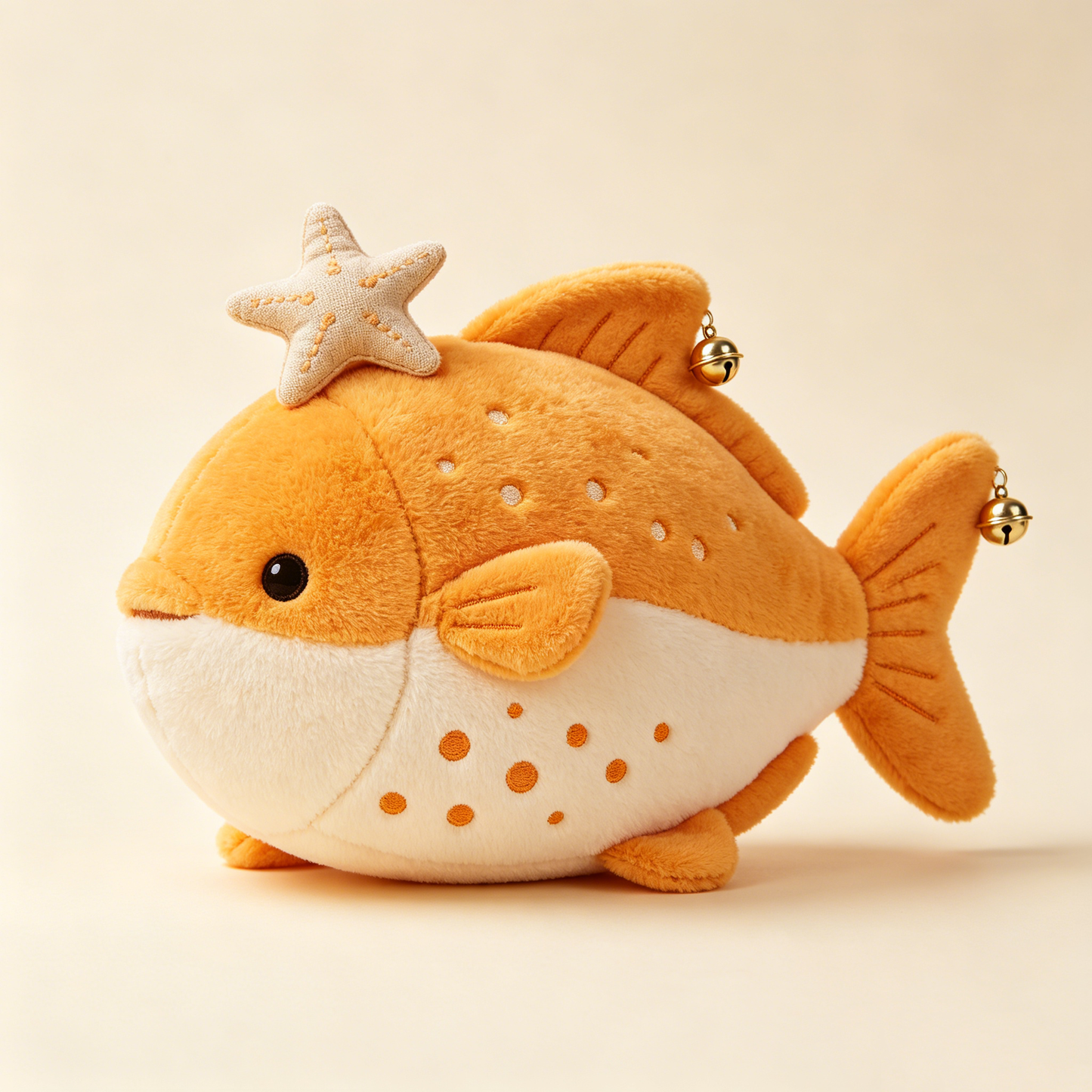 Orange Spotted Puffer Fish Plush