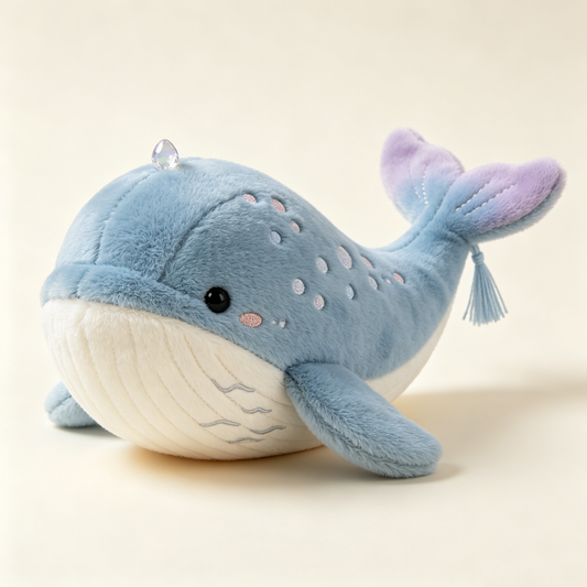 Gradient Tail Blue Bubble Whale Plush