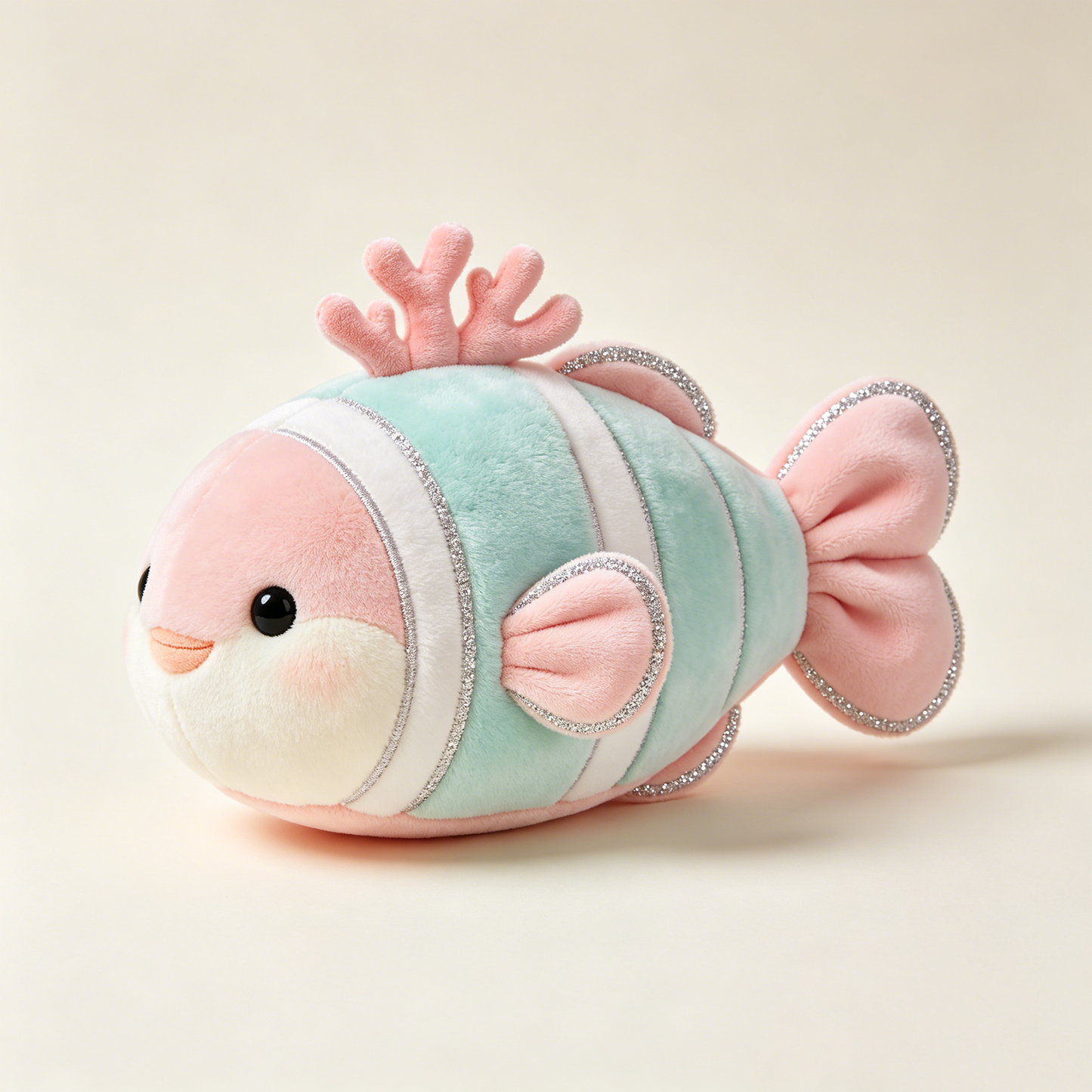 Pastel Stripe Coral Fish Stuffed Plush Toy