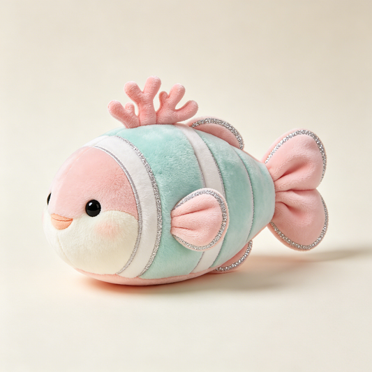 Pastel Stripe Coral Fish Stuffed Plush Toy