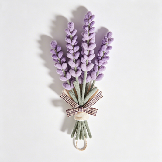 Pastel Purple Lavender Bouquet Plush Wall Hanging Ornament